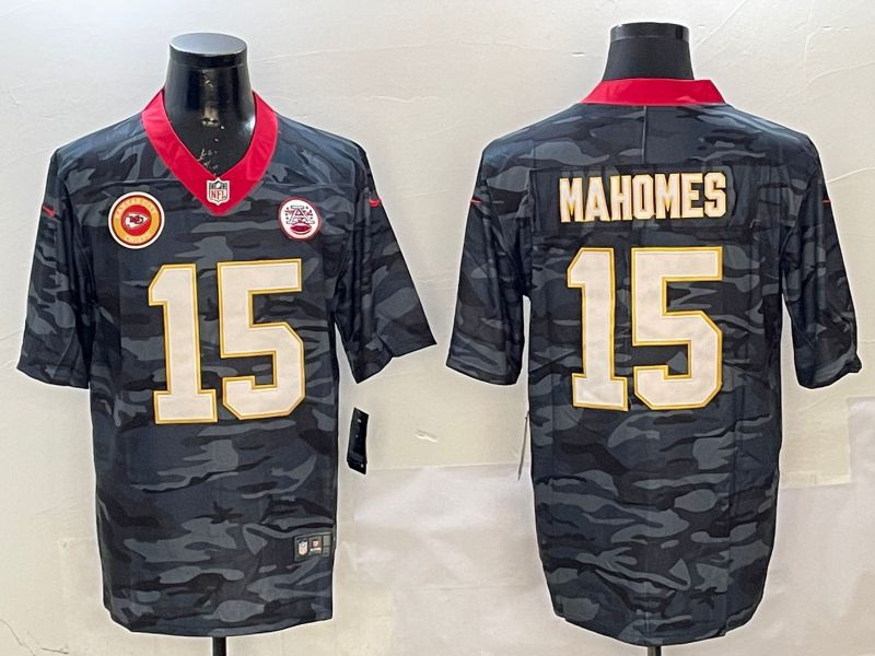 Men Kansas City Chiefs #15 Mahomes Camo National Flag 2025 Nike Limited NFL Jersey style 6